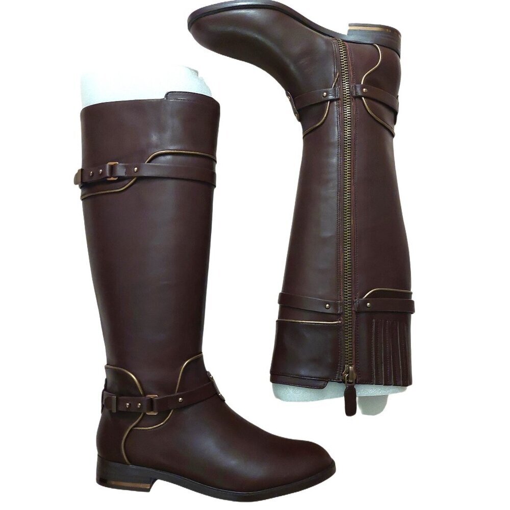 BCBGMAXAZARIA Brown Calf Leather Riding Boots Retail $398 Size 6 - Picture 4 of 12